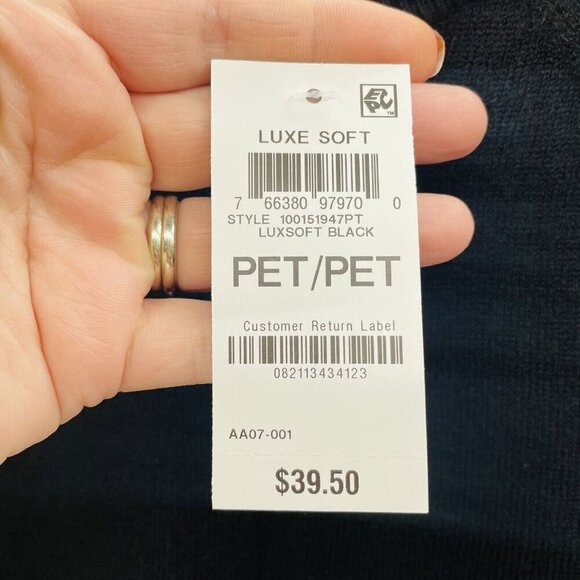 Karen Scott Petite Womens Size PP Mock Neck Zip-Back Sweater in Black $40 2046 - Picture 6 of 8